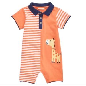 FIRST IMPRESSIONS: Baby Boy's Cotton Giraffe Romper - Created for Macy's